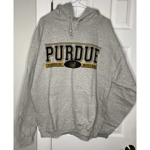 Cotton Exchange Vintage NCAA Purdue Boilers Hooded Sweatshirt Grey Size L New